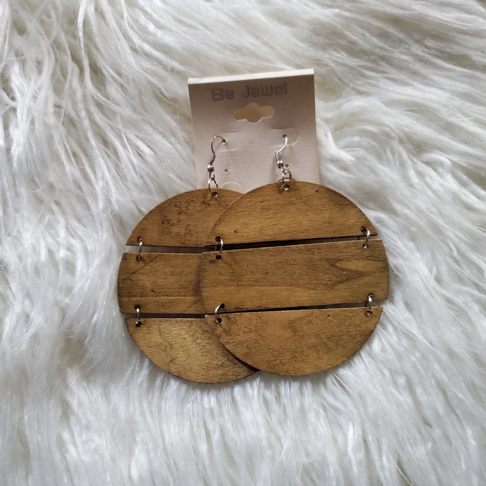 🍀FREE Natural Wood Circle Earrings